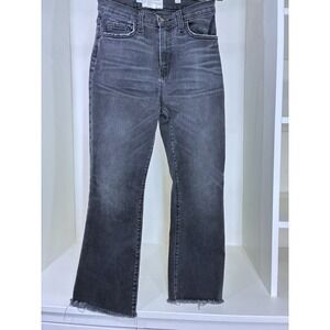 Current/Elliott The Highwaist Kick Jean Edgebrook Cut‎ Hem Black Denim 26